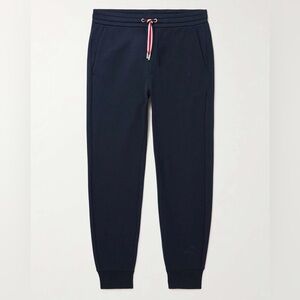 MONCLER Tapered Cotton-Jersey Sweatpants Blue